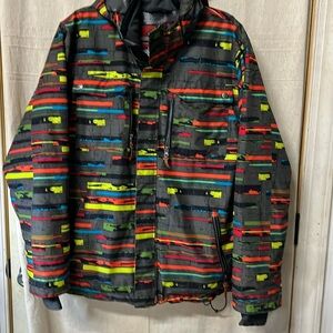 Boulder gear ski jacket, size medium, colorful
